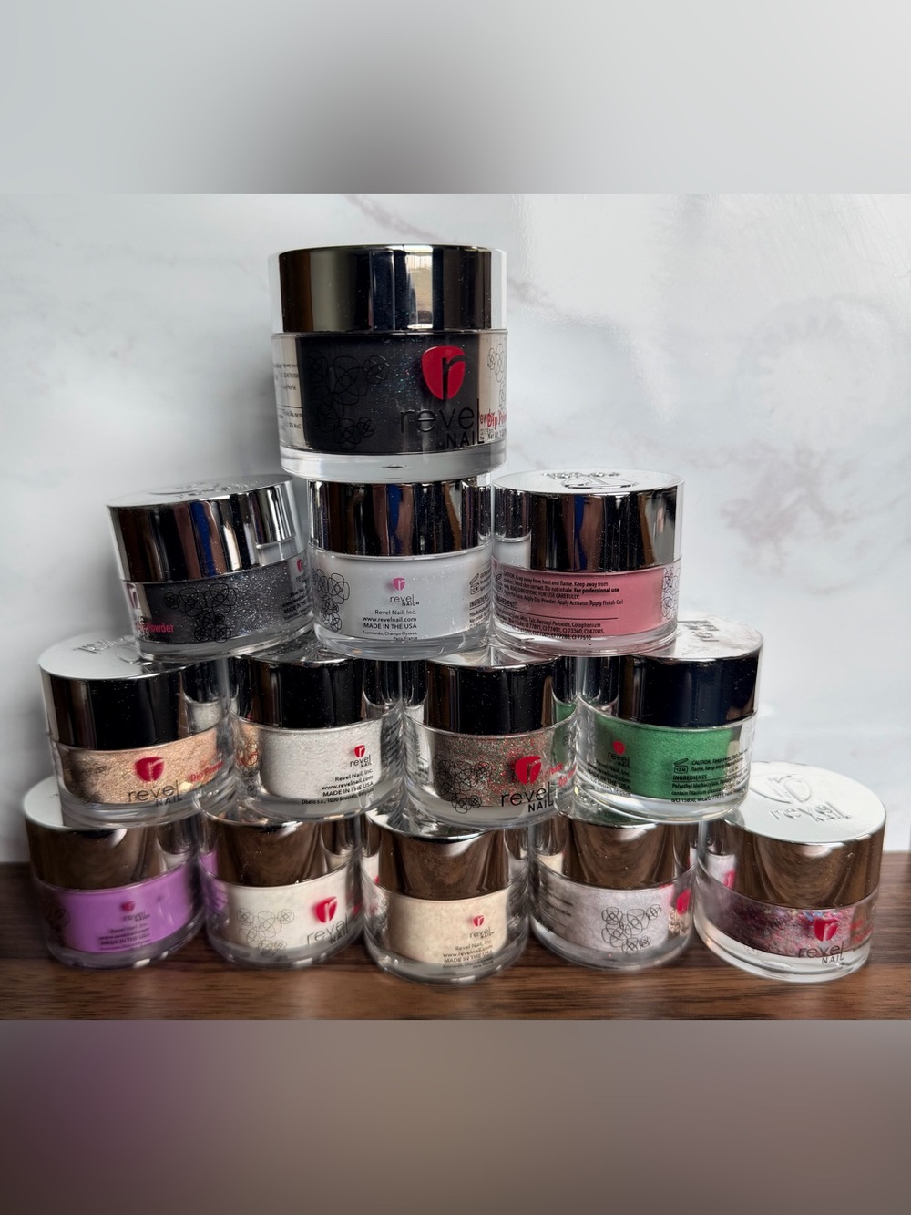 revel nail dip glitter powder set - assorted colors